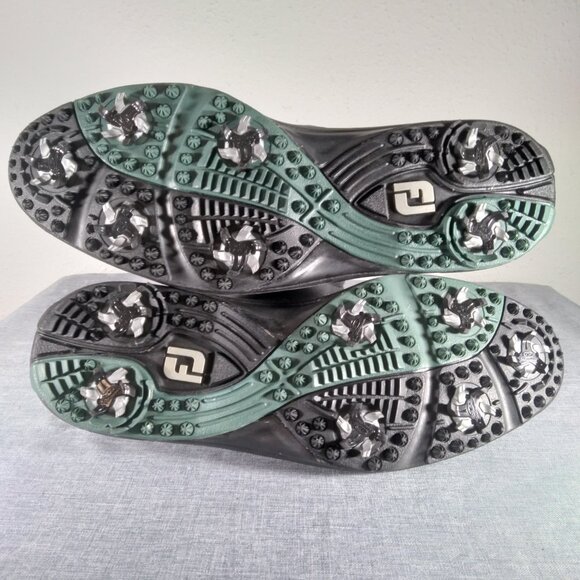 FootJoy Mens GREENJOYS Black Golf Shoes Size 9.5 M Traction Cleat Sole 45462 EUC - Picture 11 of 12